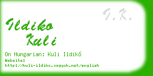 ildiko kuli business card